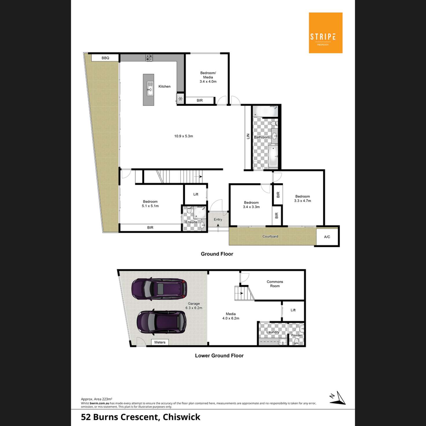 Floorplan of Homely semiDetached listing, 52a Burns Crescent, Chiswick NSW 2046