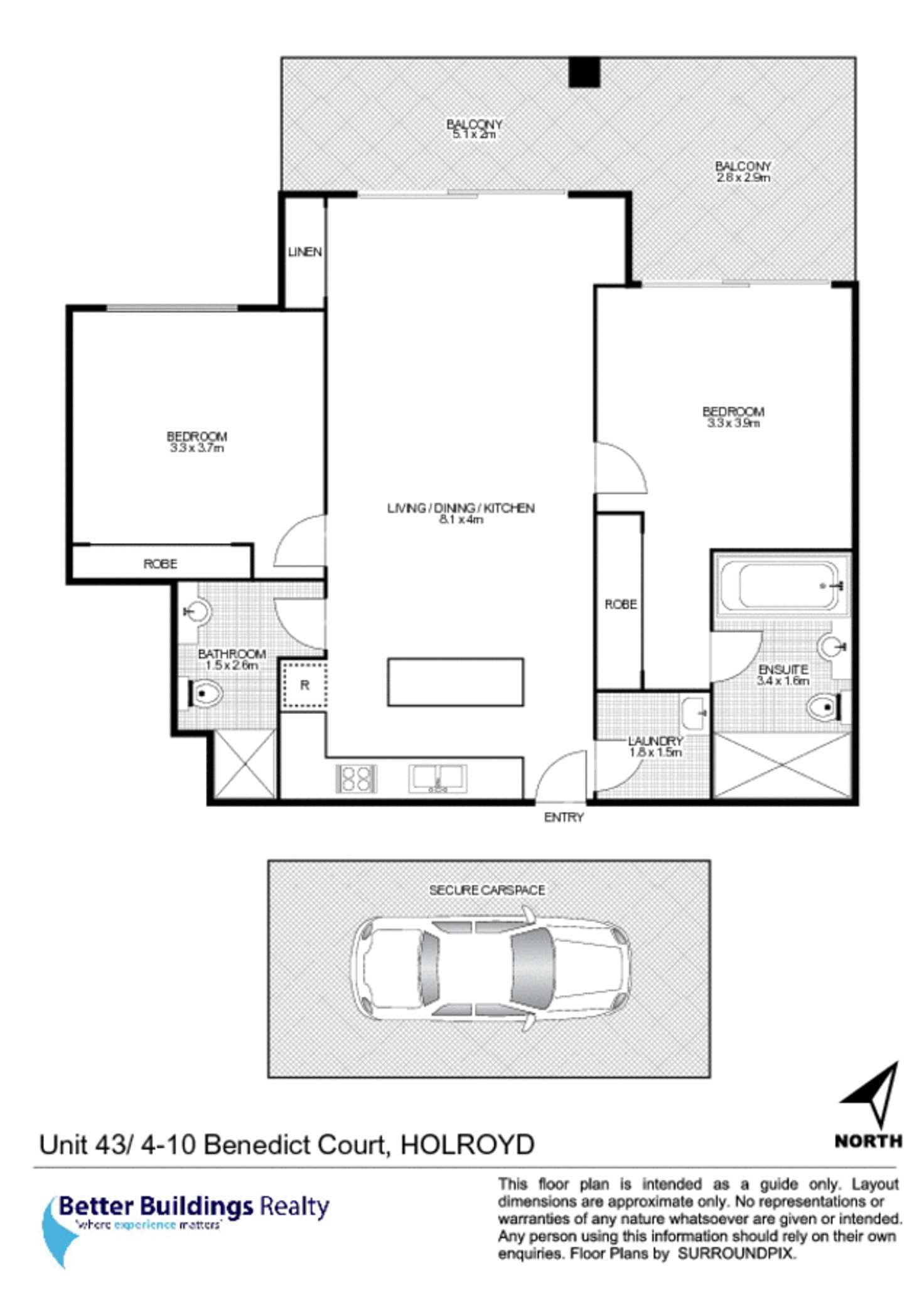 Floorplan of Homely apartment listing, 43/4-10 Benedict Court, Holroyd NSW 2142