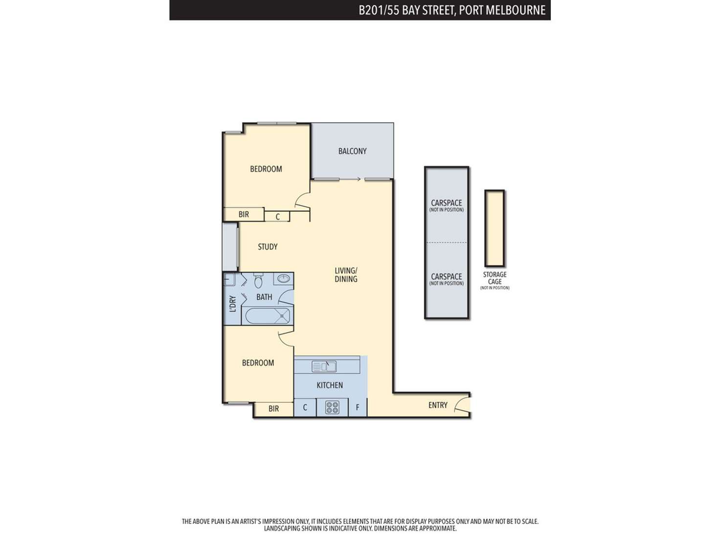 Floorplan of Homely apartment listing, B201/55 Bay Street, Port Melbourne VIC 3207