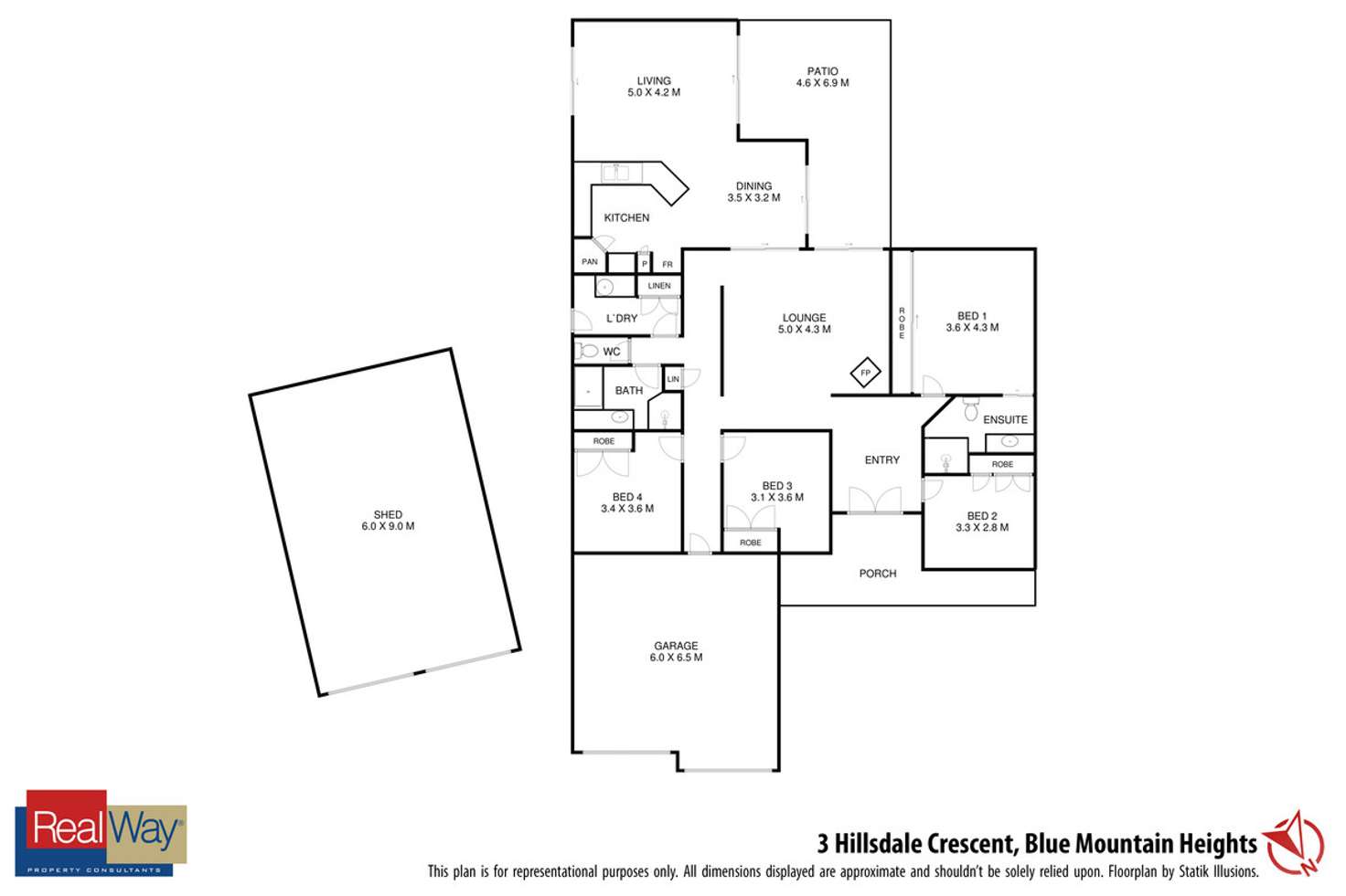 Floorplan of Homely house listing, 3 Hillsdale Crescent, Blue Mountain Heights QLD 4350