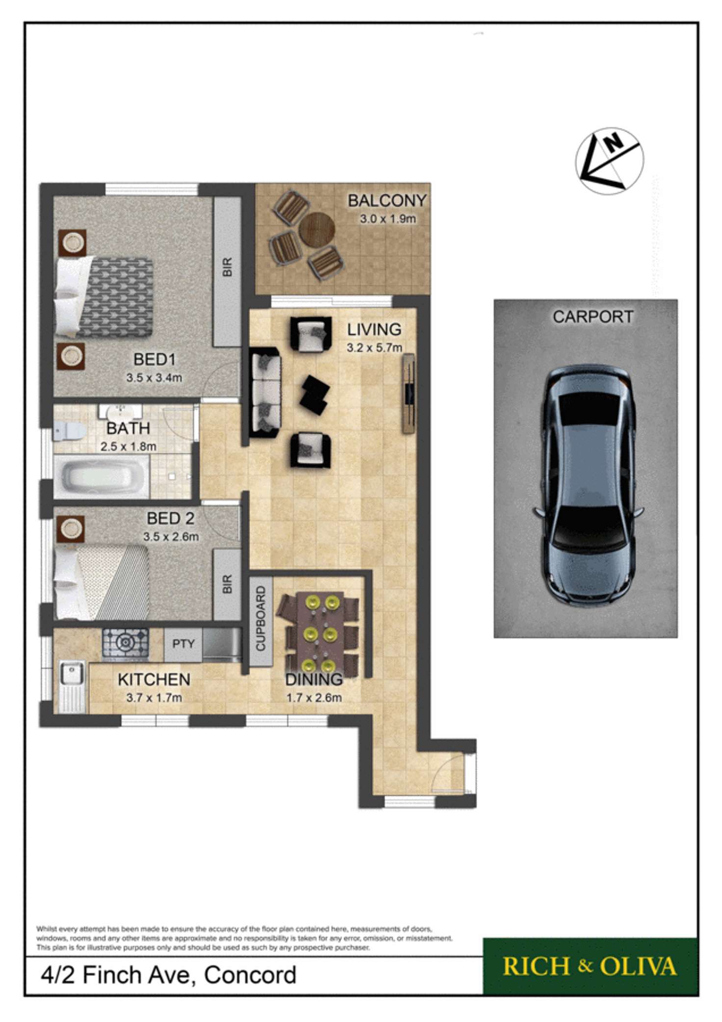 Floorplan of Homely apartment listing, 4/2 Finch Avenue, Concord NSW 2137