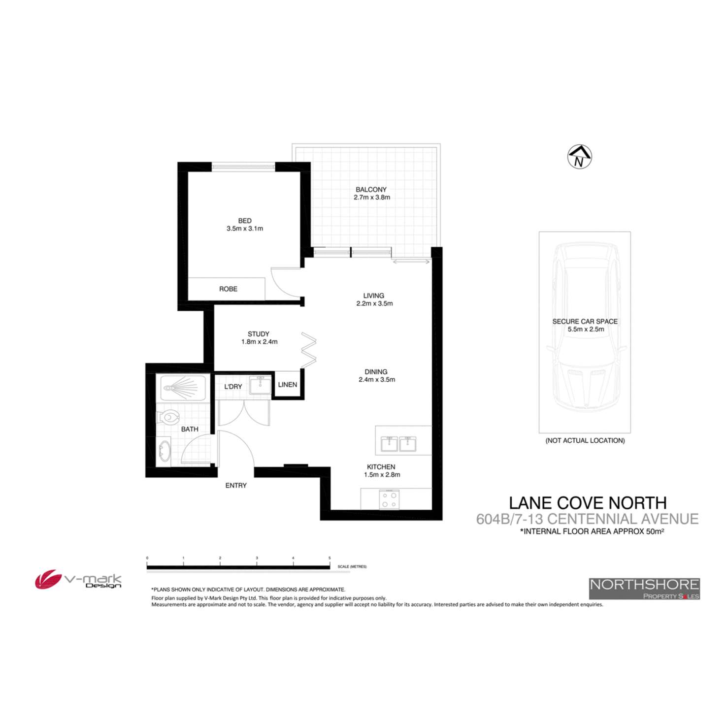 Floorplan of Homely apartment listing, 604B/7 Centennial Avenue, Lane Cove North NSW 2066