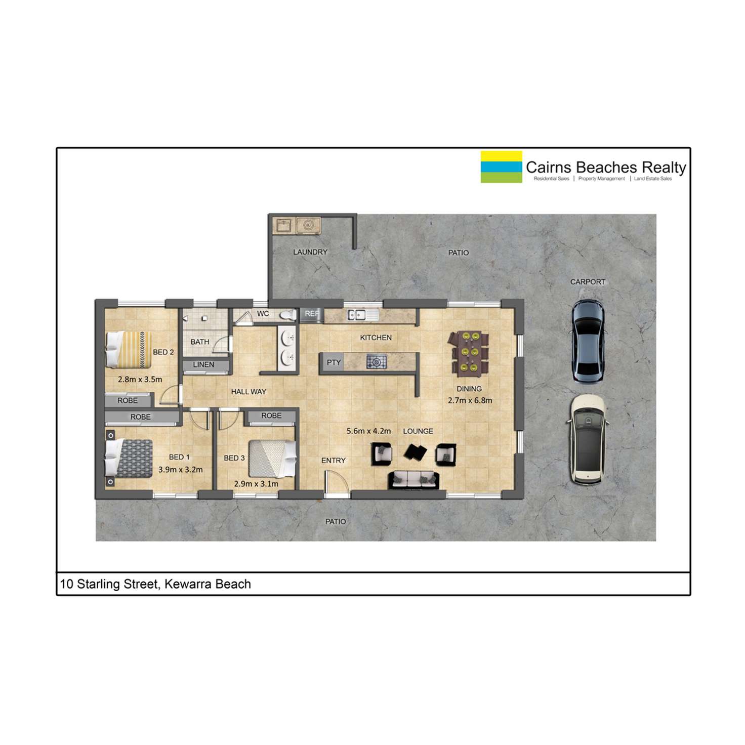 Floorplan of Homely house listing, 10 Starling Street, Kewarra Beach QLD 4879