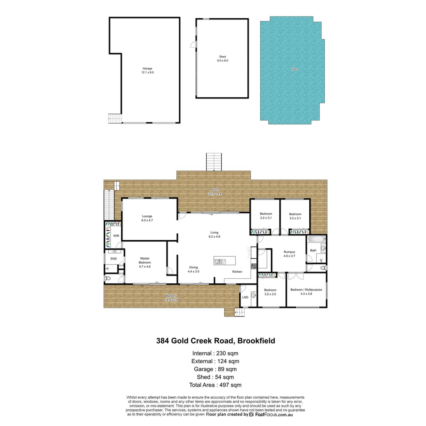 Floorplan of Homely acreageSemiRural listing, 384 Gold Creek  Road, Brookfield QLD 4069