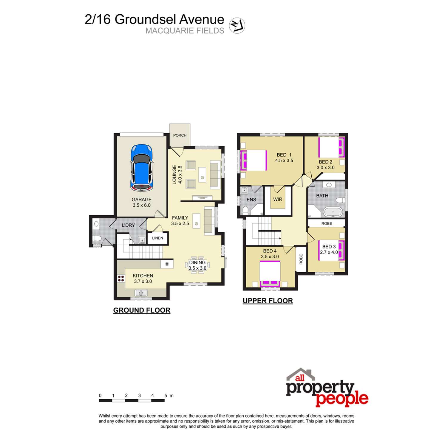 Floorplan of Homely townhouse listing, 2/16 Groundsel Avenue, Macquarie Fields NSW 2564