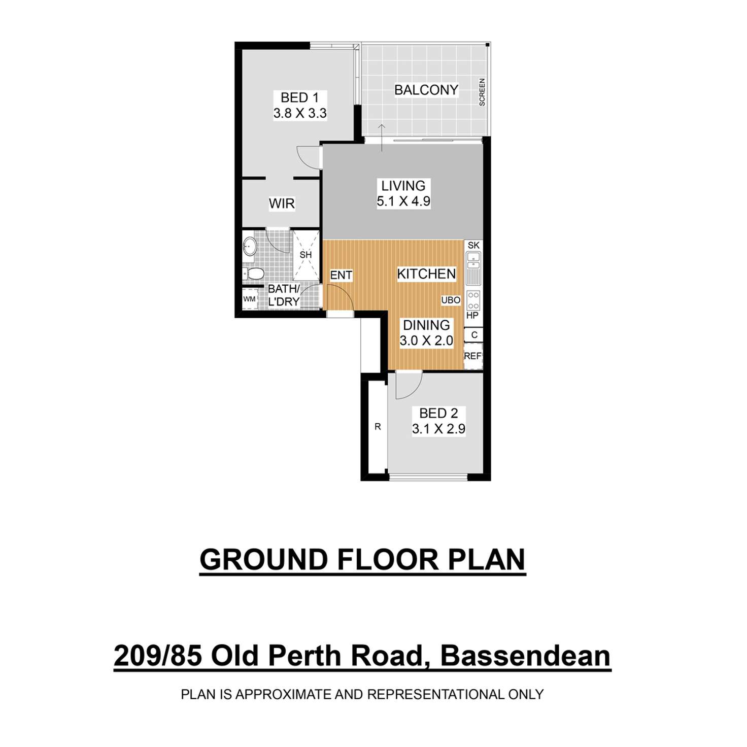 Floorplan of Homely house listing, 209/85 Old Perth Road, Bassendean WA 6054