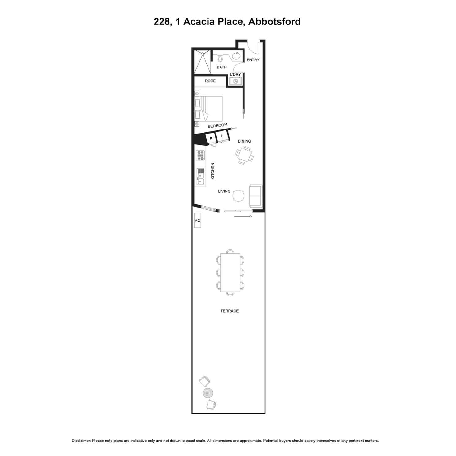 Floorplan of Homely apartment listing, 228/1 Acacia Place, Abbotsford VIC 3067