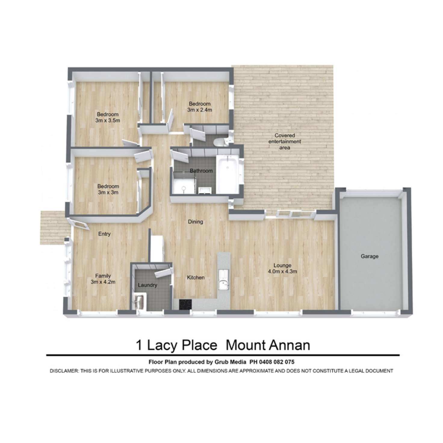 Floorplan of Homely house listing, 1 Lacy Place, Mount Annan NSW 2567
