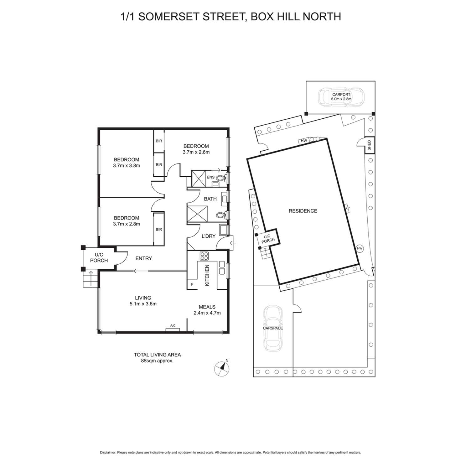 Floorplan of Homely unit listing, 1/1 Somerset Street, Box Hill North VIC 3129