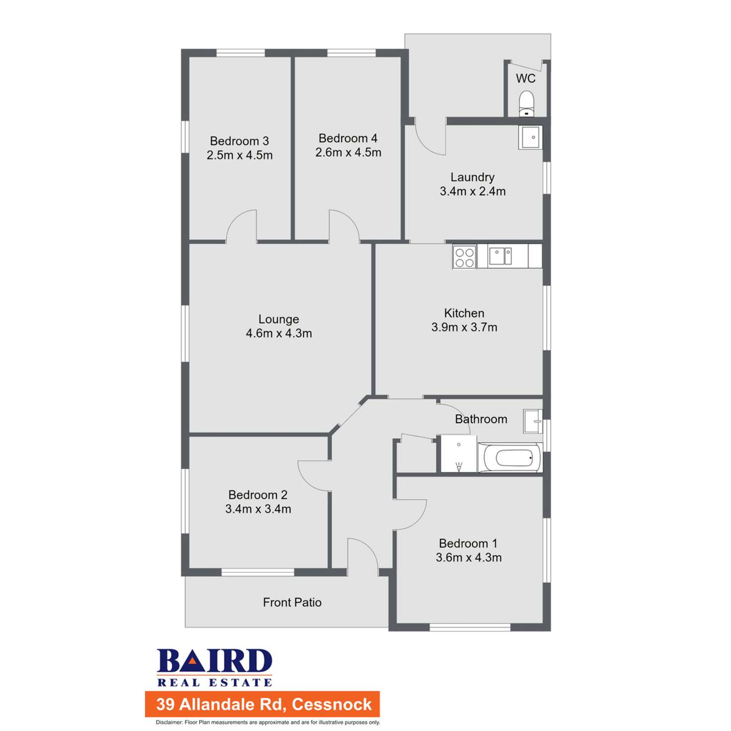 Floorplan of Homely house listing, 39 Allandale Road, Cessnock NSW 2325