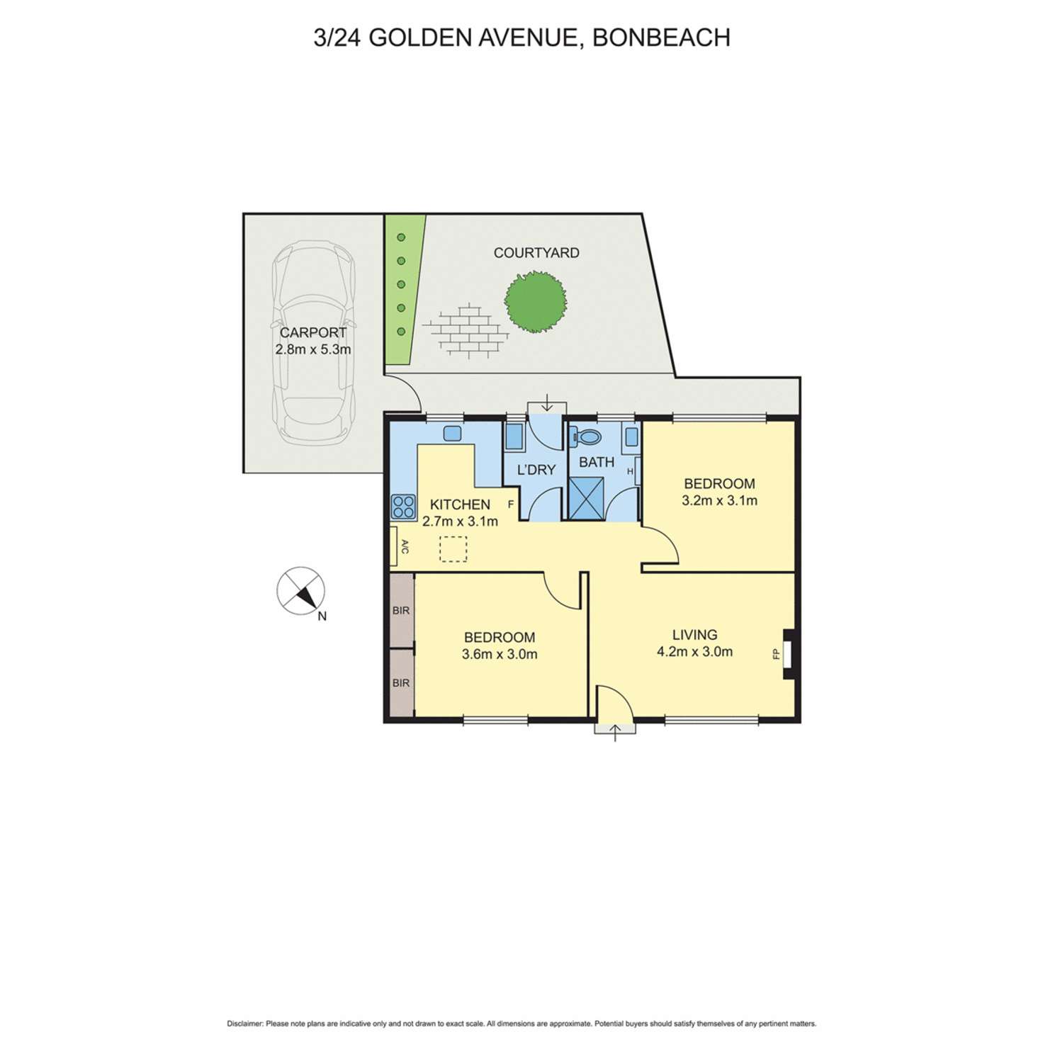 Floorplan of Homely unit listing, 3/24 Golden Avenue, Bonbeach VIC 3196