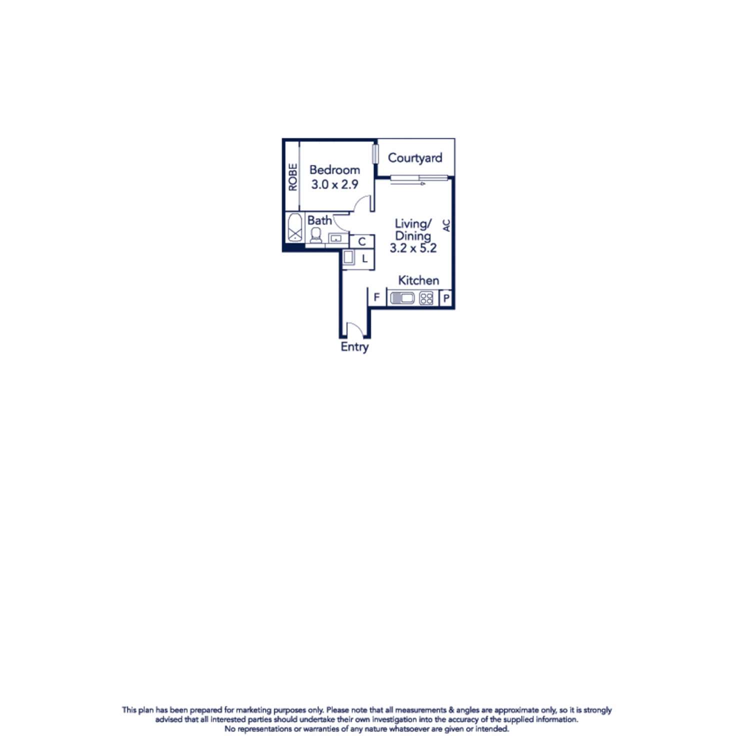 Floorplan of Homely apartment listing, G01/10B Nottingham Street, Kensington VIC 3031