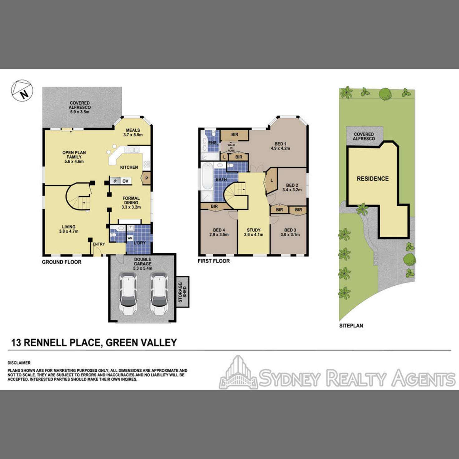 Floorplan of Homely house listing, 13 Rennell Place, Green Valley NSW 2168
