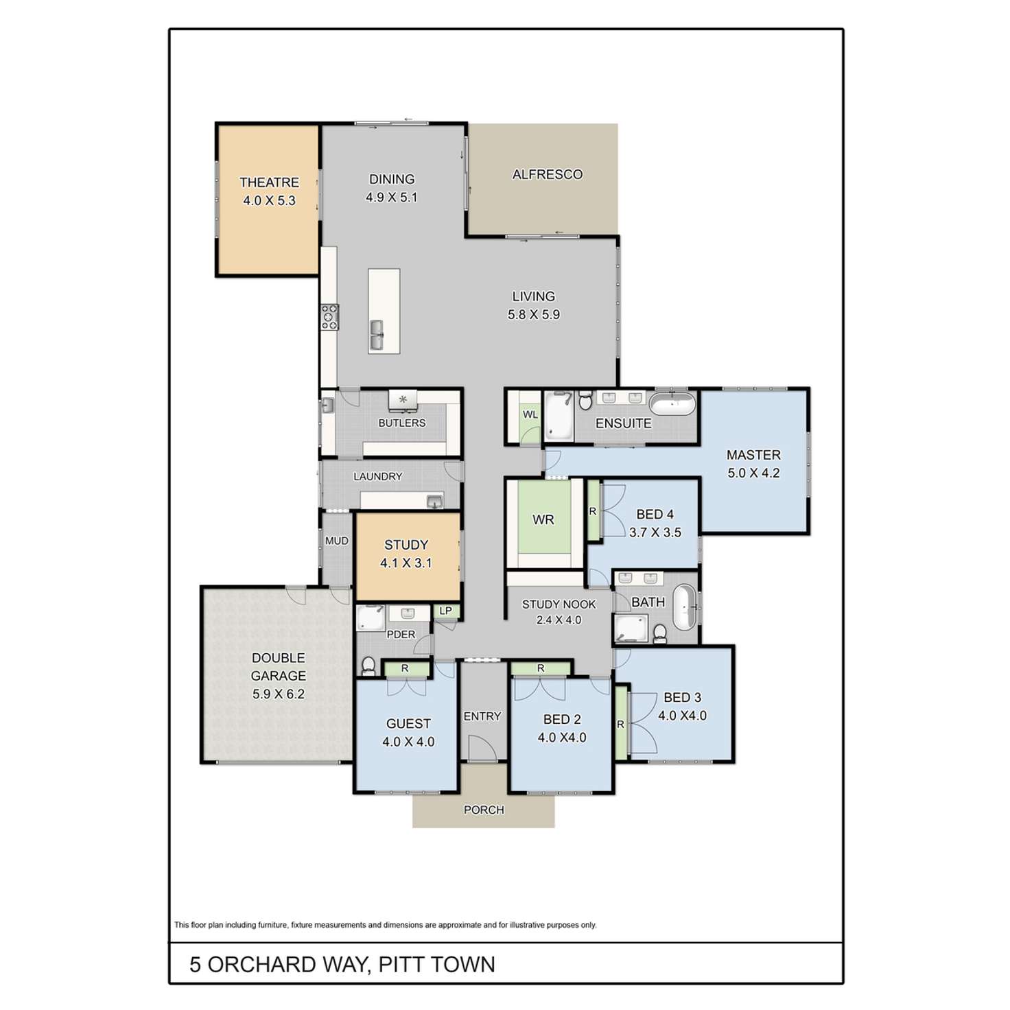 Floorplan of Homely house listing, 5 Orchard Way, Pitt Town NSW 2756