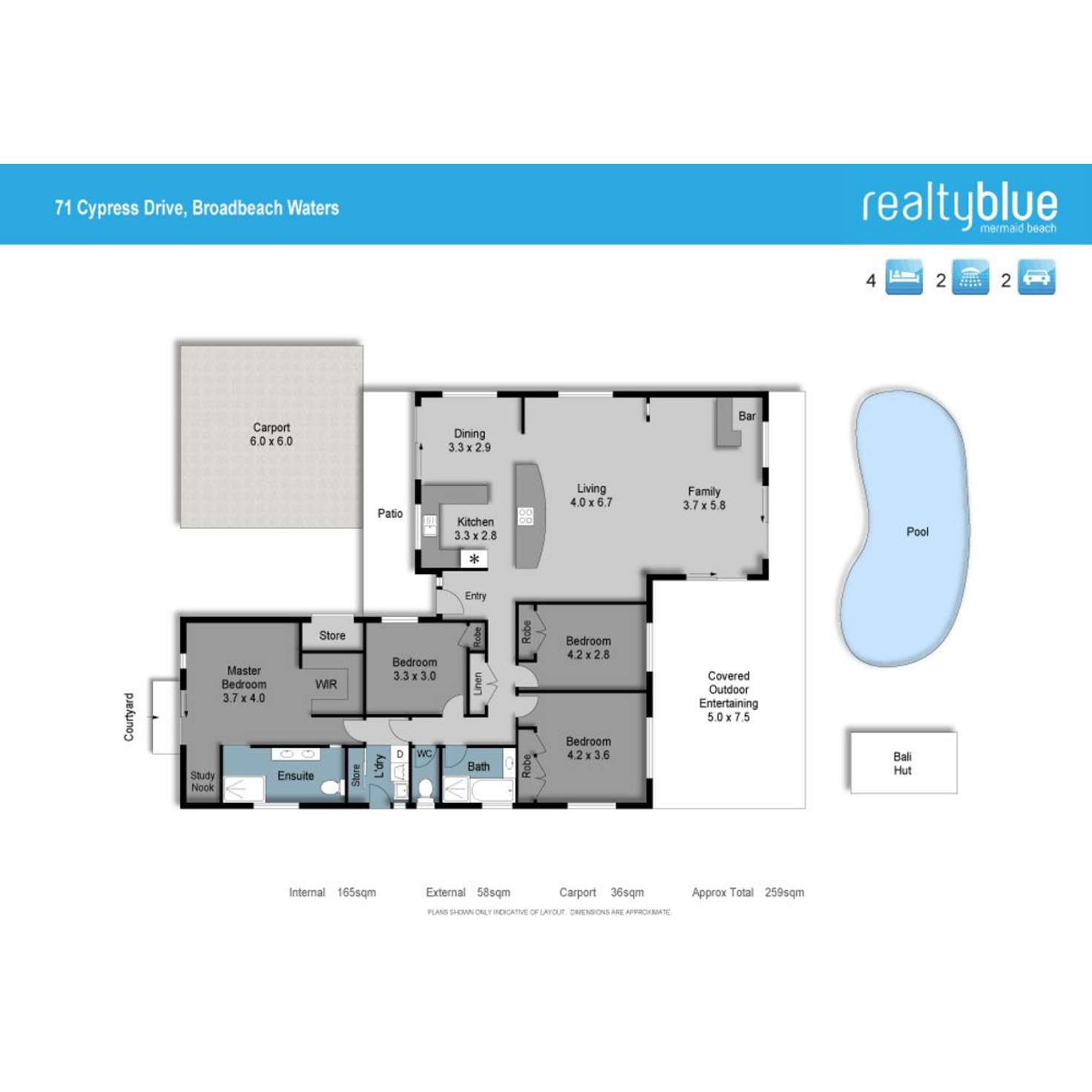 Floorplan of Homely house listing, 71 Cypress Drive, Broadbeach Waters QLD 4218
