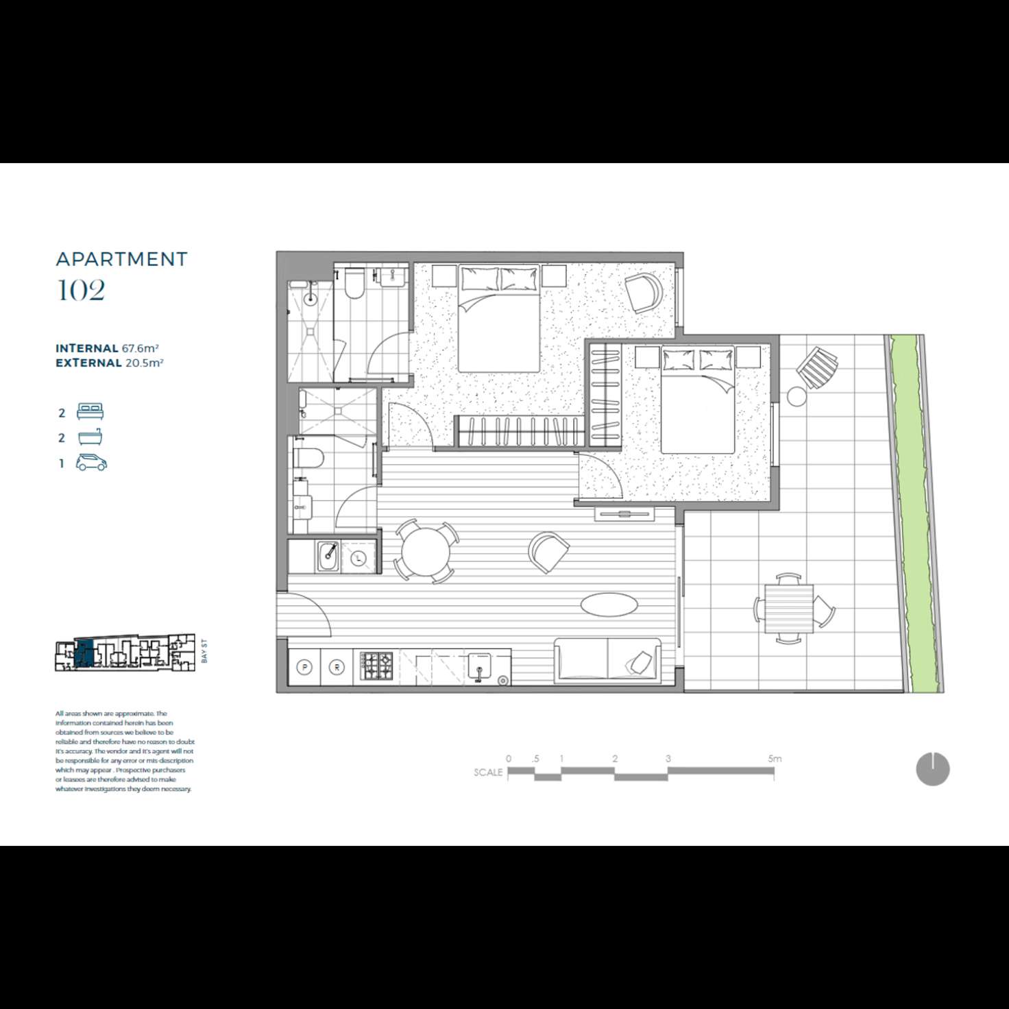 Floorplan of Homely apartment listing, 102/439 Bay Street, Brighton VIC 3186