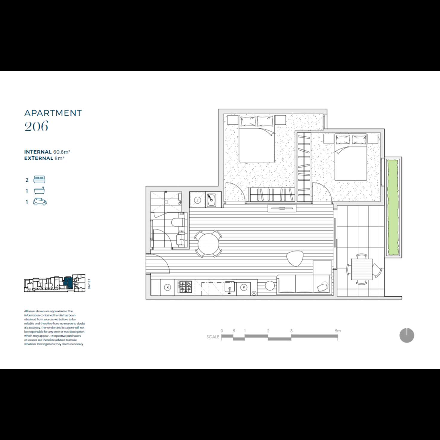 Floorplan of Homely apartment listing, 206/439 Bay Street, Brighton VIC 3186