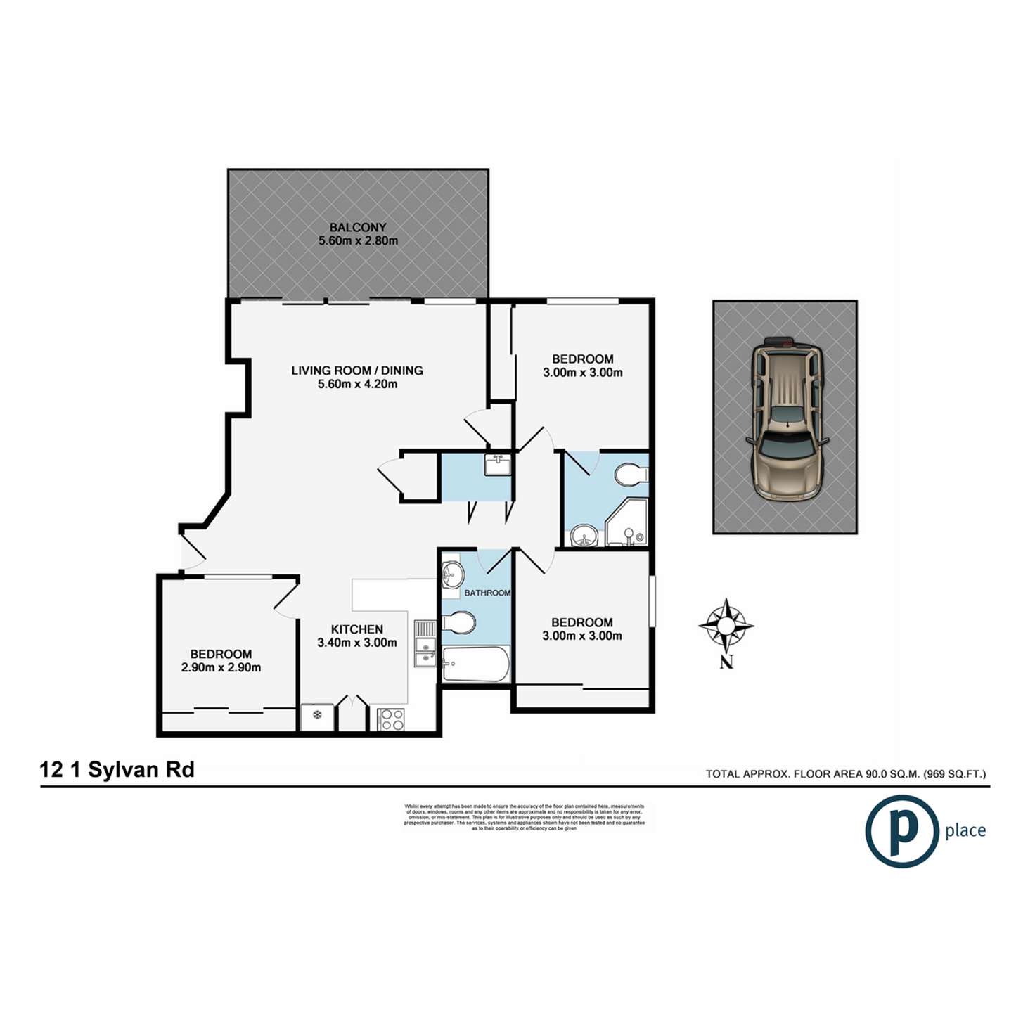 Floorplan of Homely unit listing, 1201/1 Sylvan Road, Toowong QLD 4066