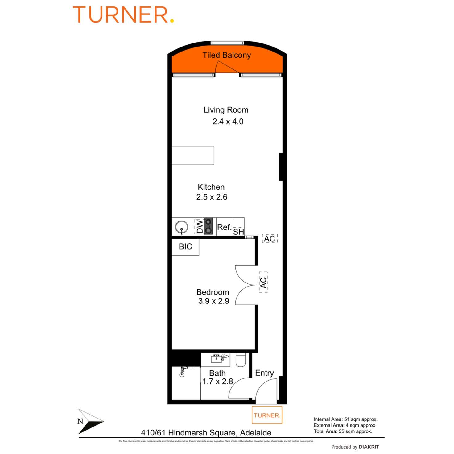 Floorplan of Homely apartment listing, 410/61 Hindmarsh Square, Adelaide SA 5000