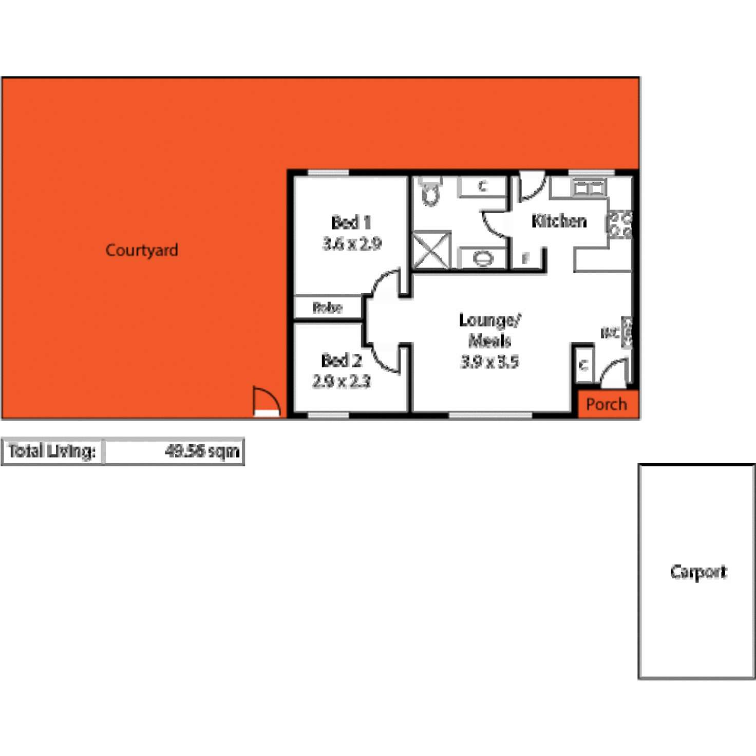Floorplan of Homely unit listing, 1/73-75 Tait Street, Renown Park SA 5008