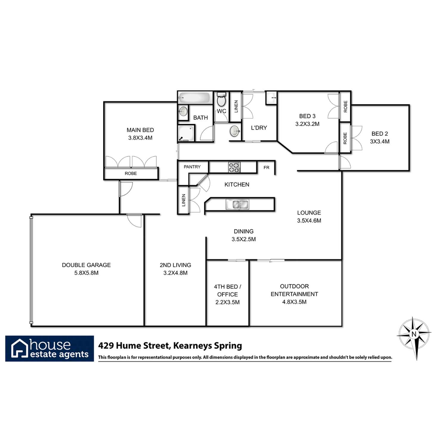 Floorplan of Homely house listing, 429 Hume Street, Kearneys Spring QLD 4350