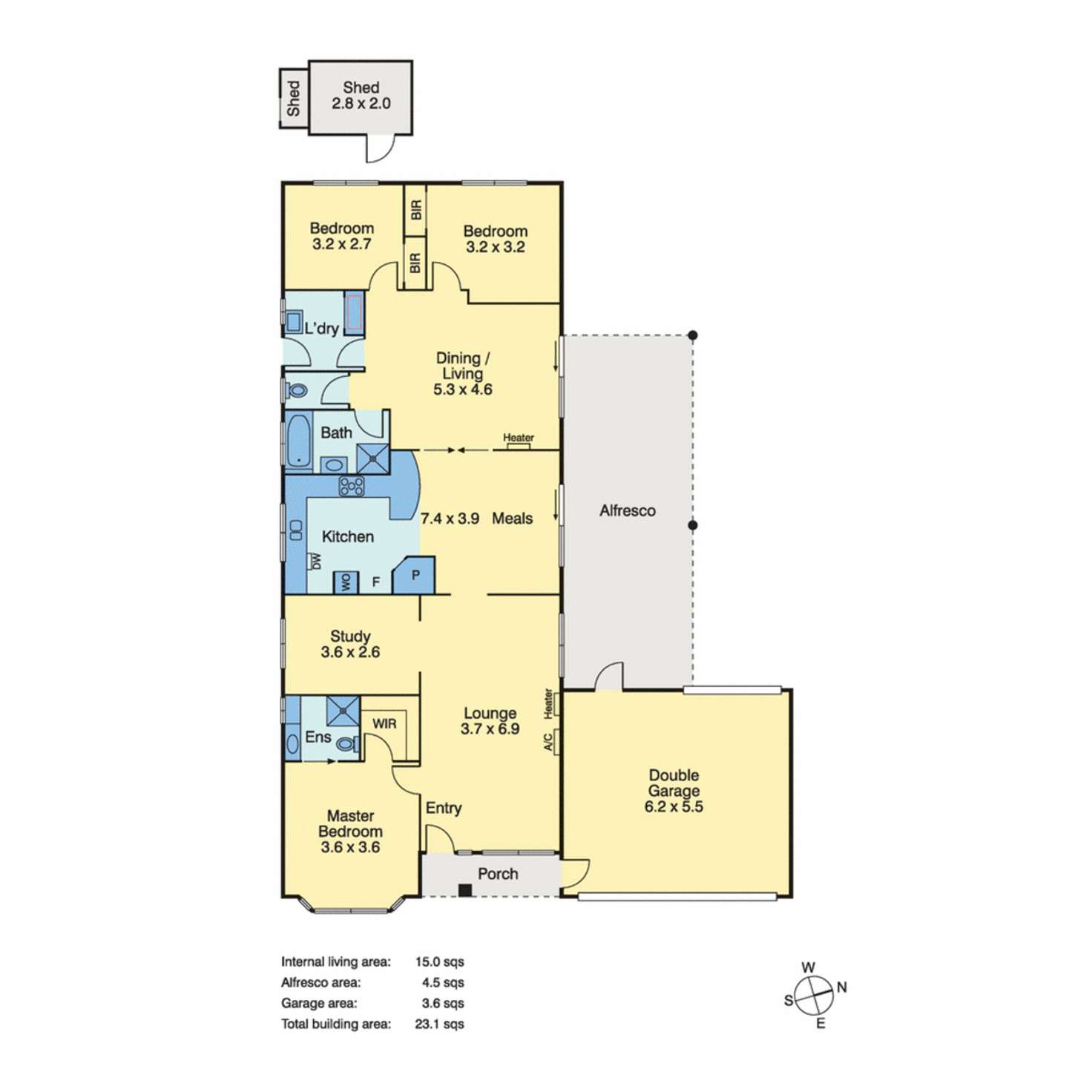 Floorplan of Homely house listing, 15 Dunn Crescent, Langwarrin VIC 3910