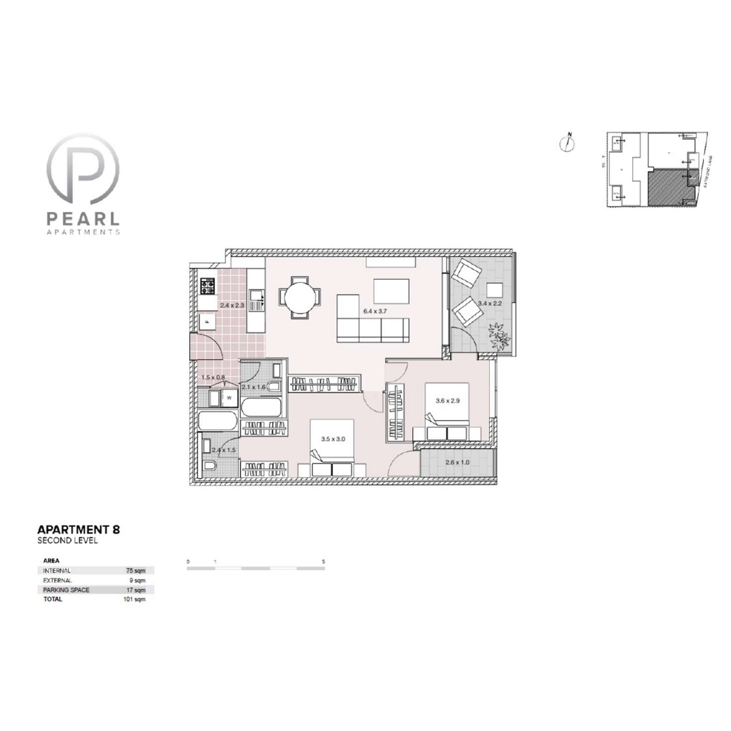 Floorplan of Homely unit listing, 8/6 Raymond Lane, Parramatta NSW 2150