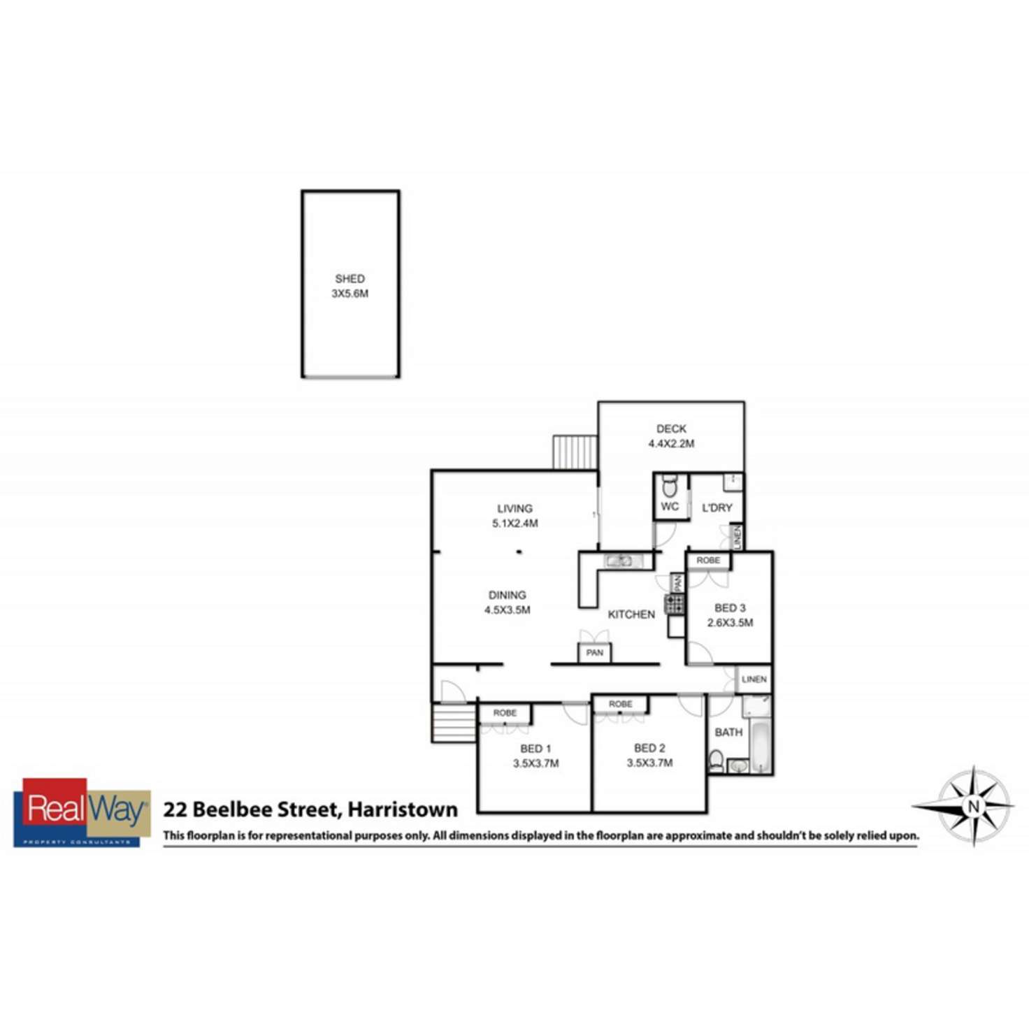 Floorplan of Homely house listing, 22 Beelbee Street, Harristown QLD 4350