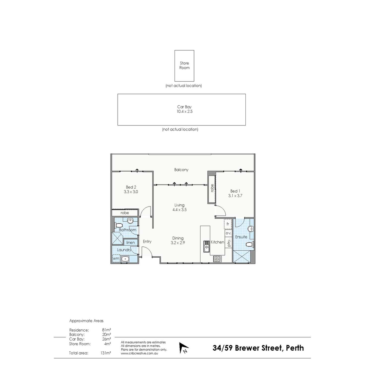 Floorplan of Homely apartment listing, 34/59 Brewer Street, Perth WA 6000