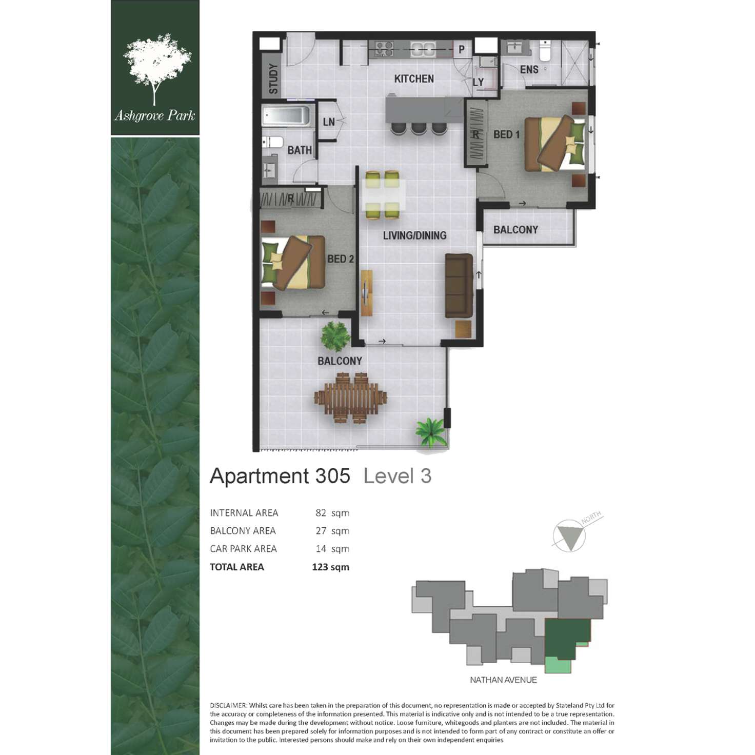 Floorplan of Homely apartment listing, 305/32 Nathan Avenue, Ashgrove QLD 4060