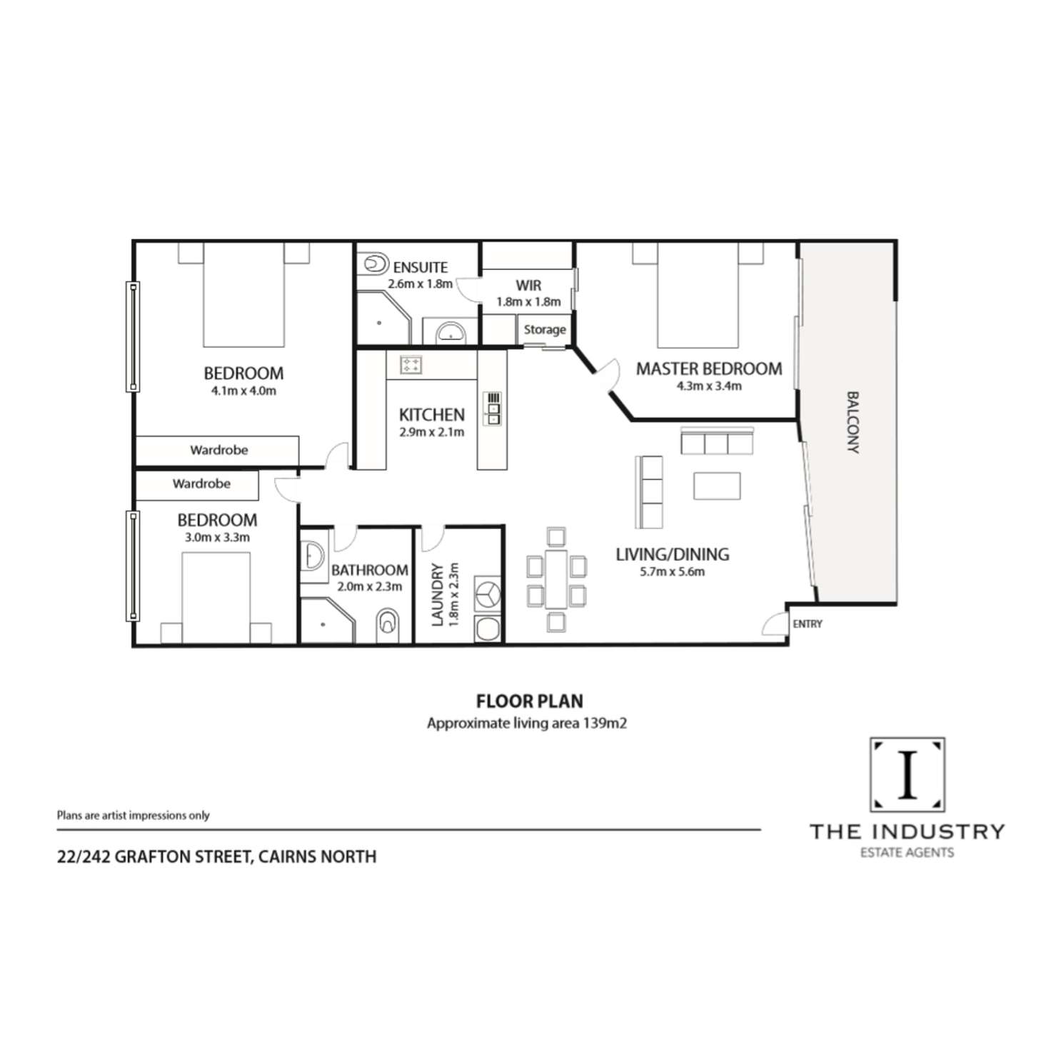 Floorplan of Homely unit listing, 22/242 Grafton Street, Cairns North QLD 4870