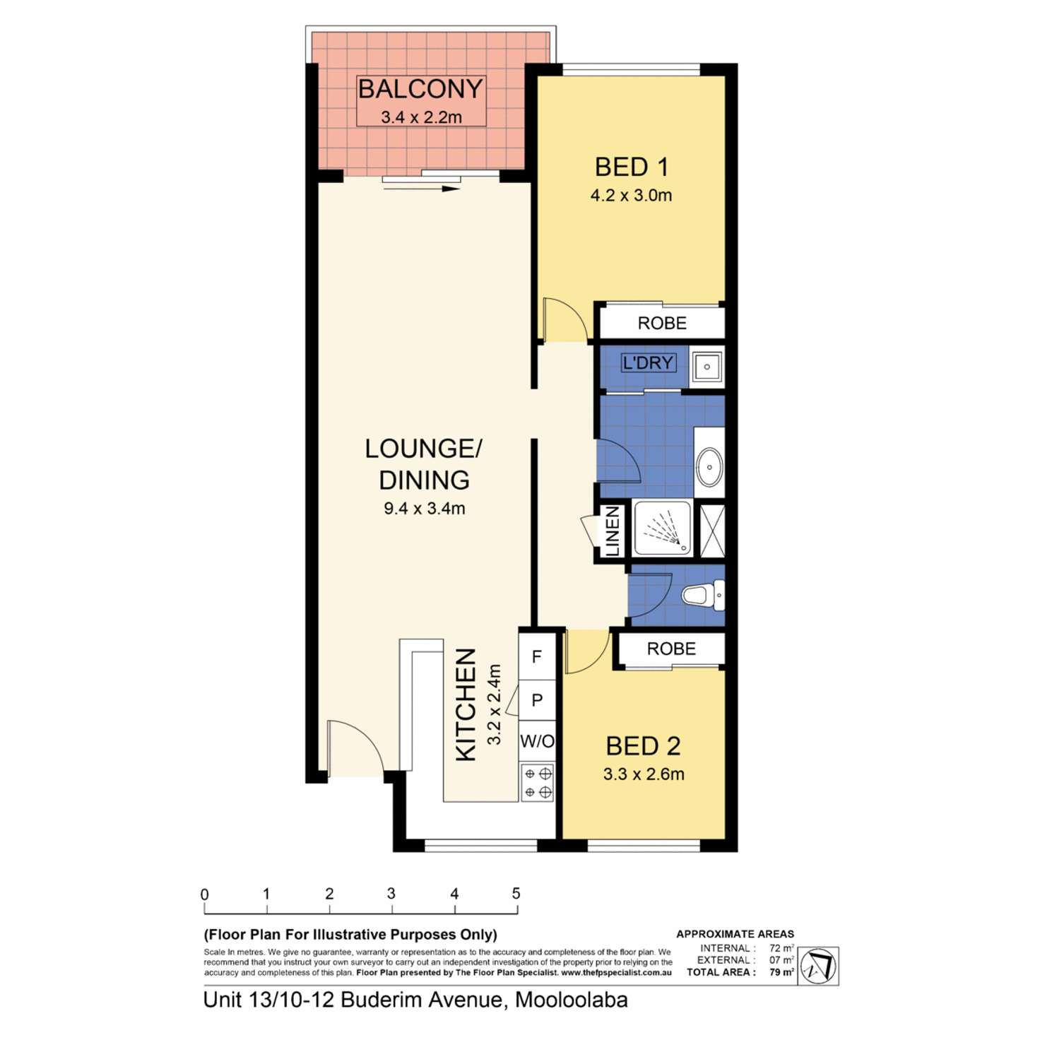 Floorplan of Homely apartment listing, 13/10-12 Buderim Avenue, Alexandra Headland QLD 4572
