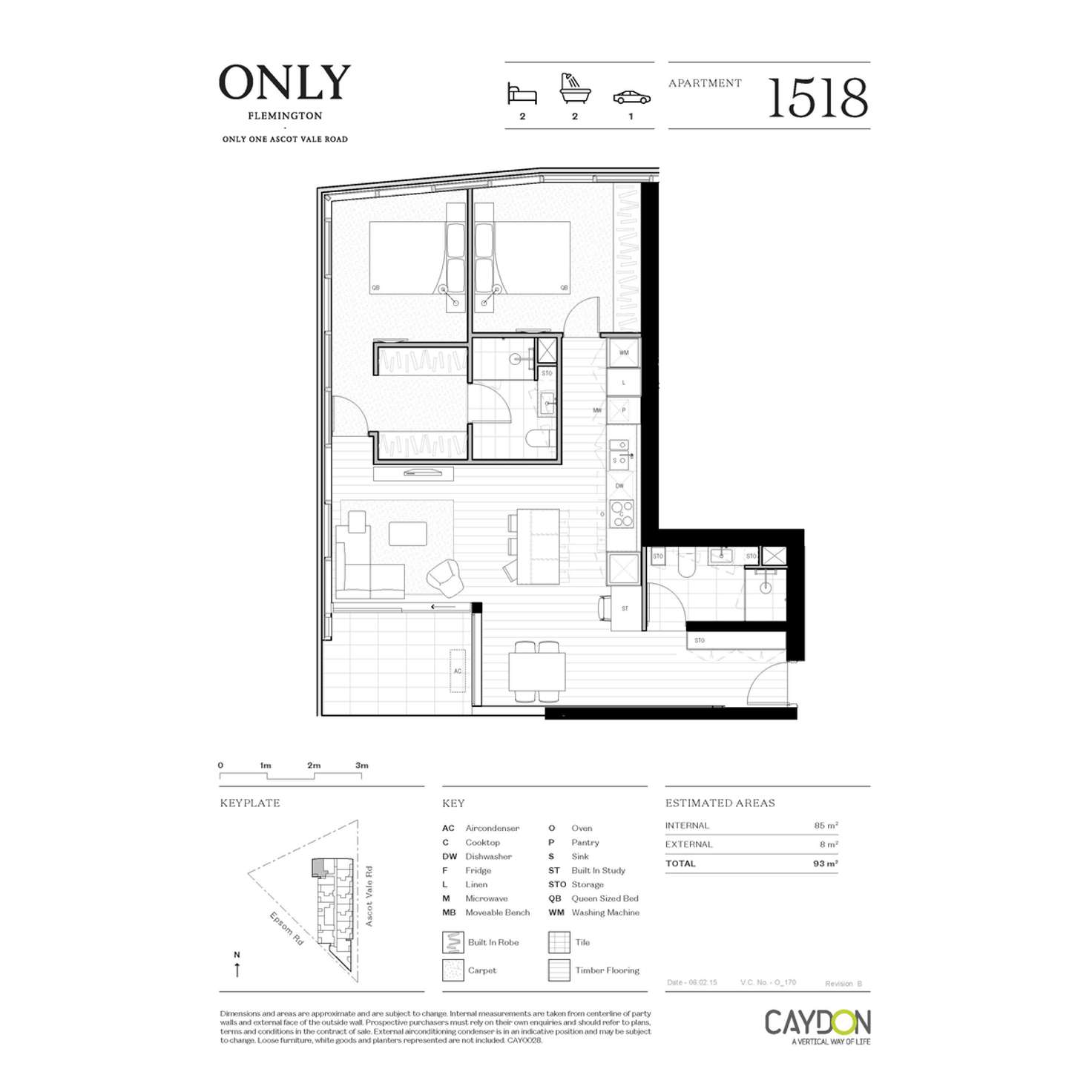 Floorplan of Homely apartment listing, 1518/1 Ascot Vale Road, Flemington VIC 3031