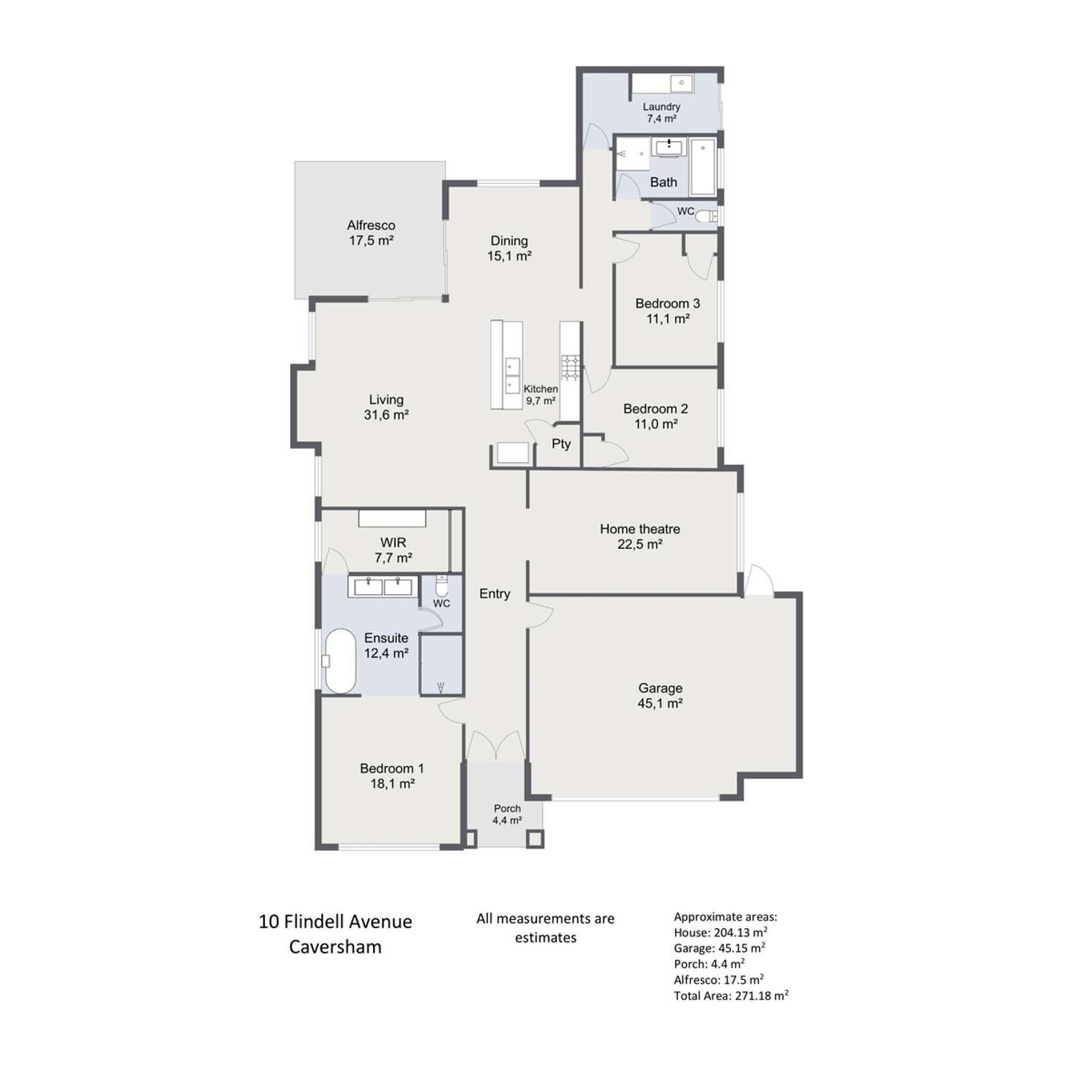Floorplan of Homely house listing, 10 Flindell Avenue, Caversham WA 6055