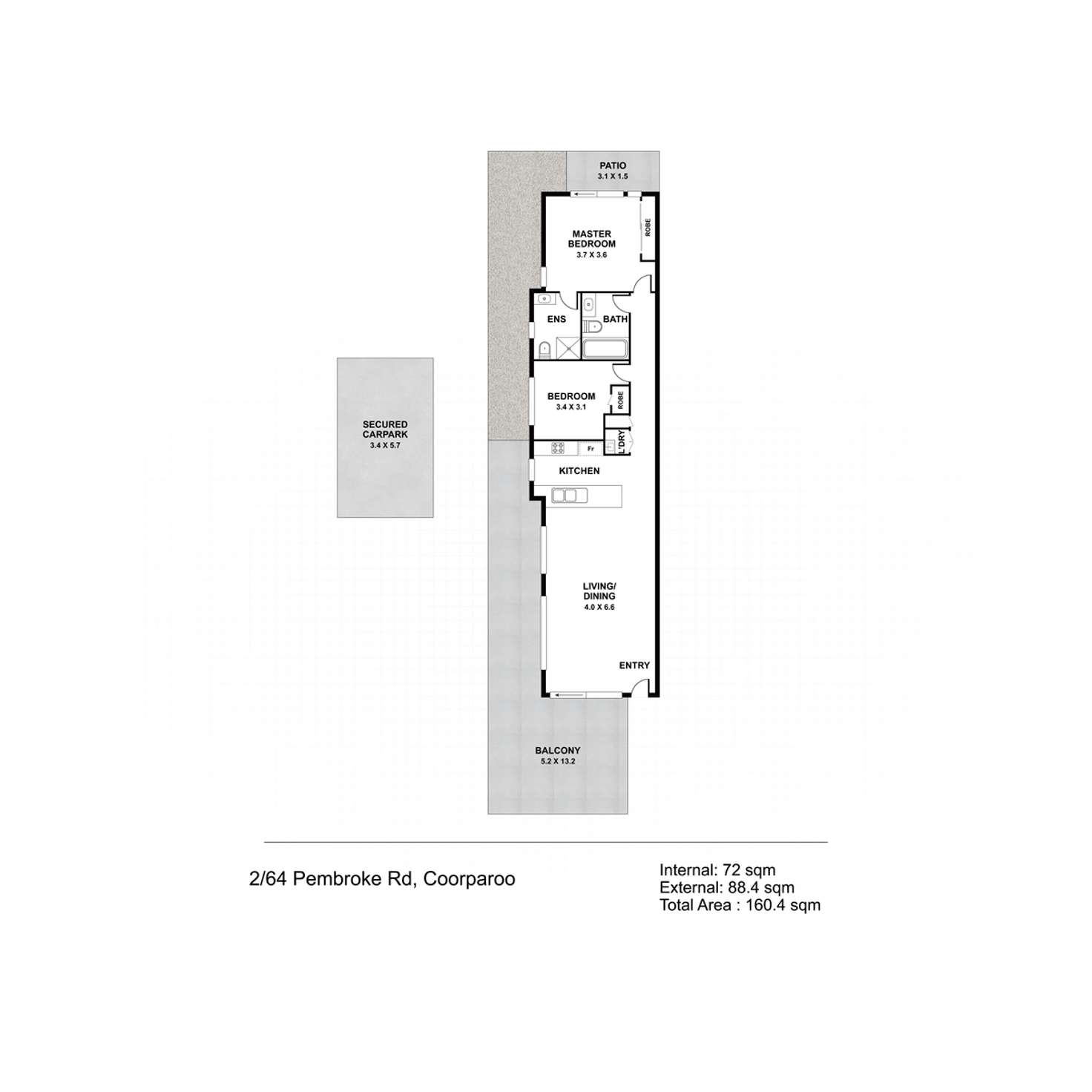 Floorplan of Homely apartment listing, 2/64 Pembroke Road, Coorparoo QLD 4151