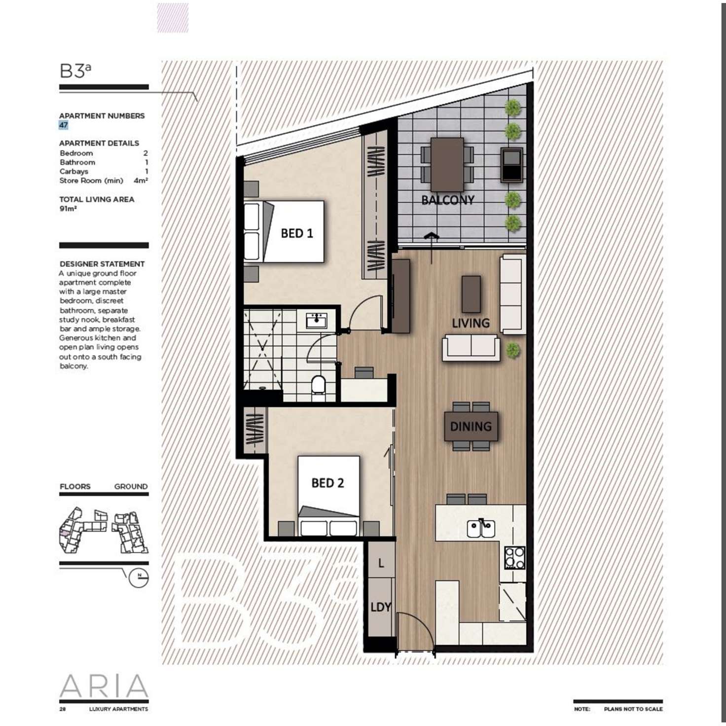 Floorplan of Homely apartment listing, 47/2 Milyarm Rise, Swanbourne WA 6010