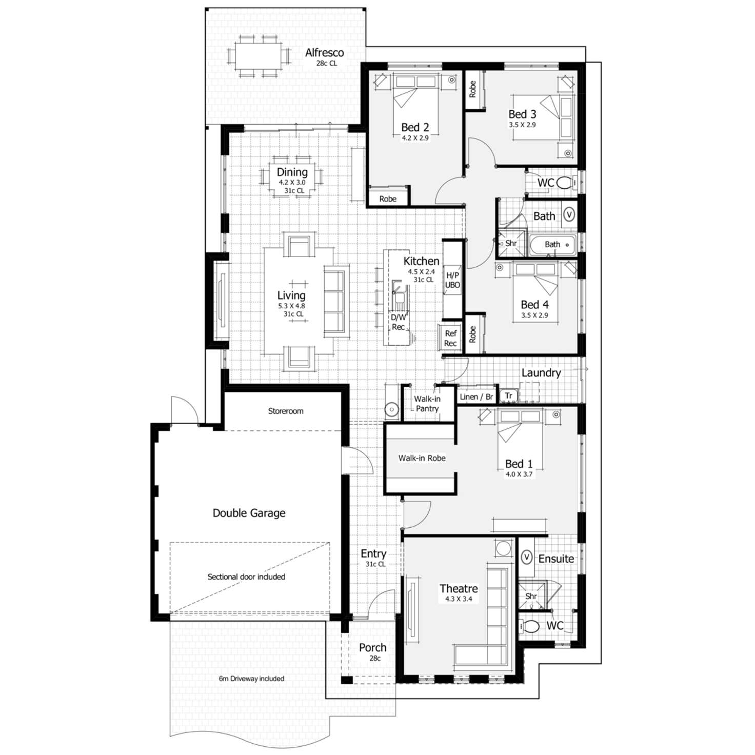Floorplan of Homely house listing, 5 Melksham Way, Wellard WA 6170