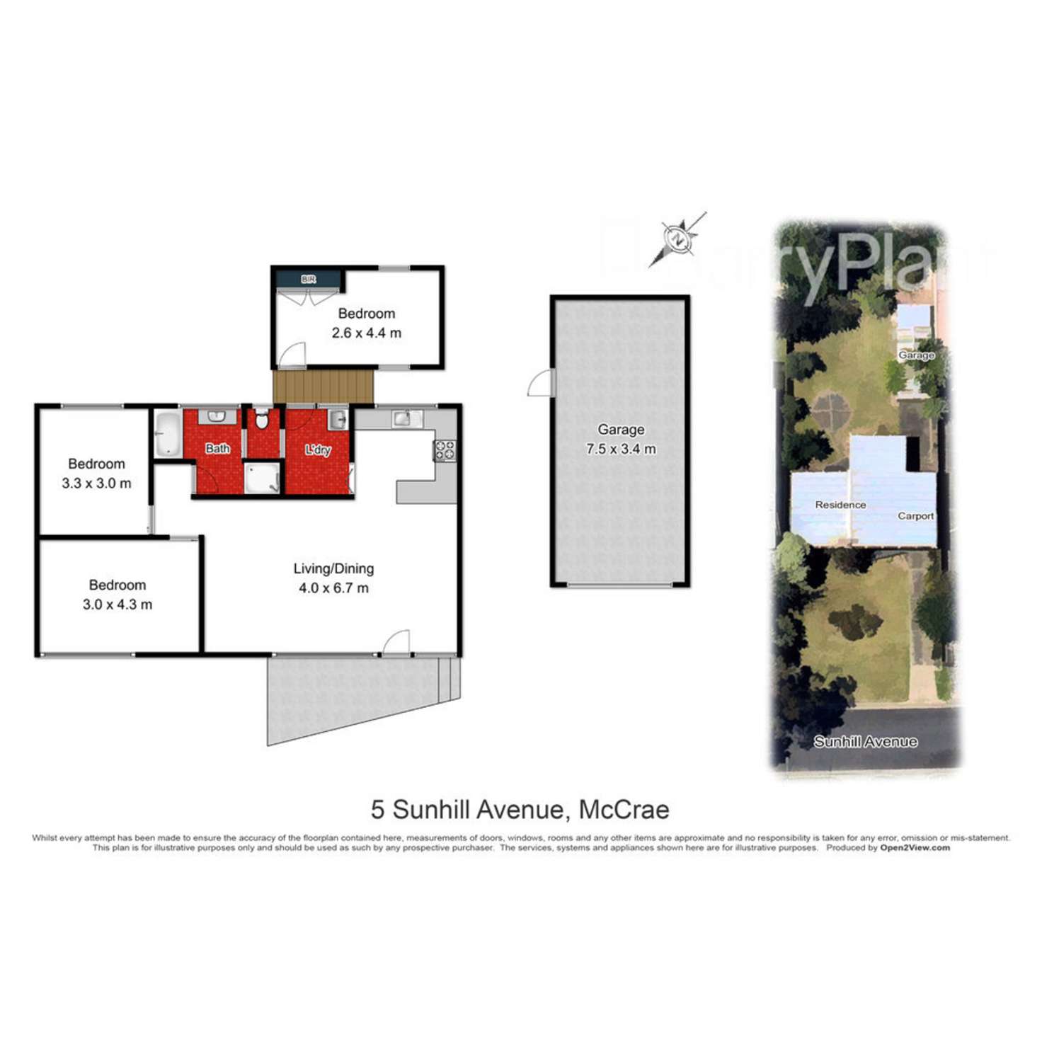 Floorplan of Homely house listing, 5 Sunhill Avenue, Mccrae VIC 3938