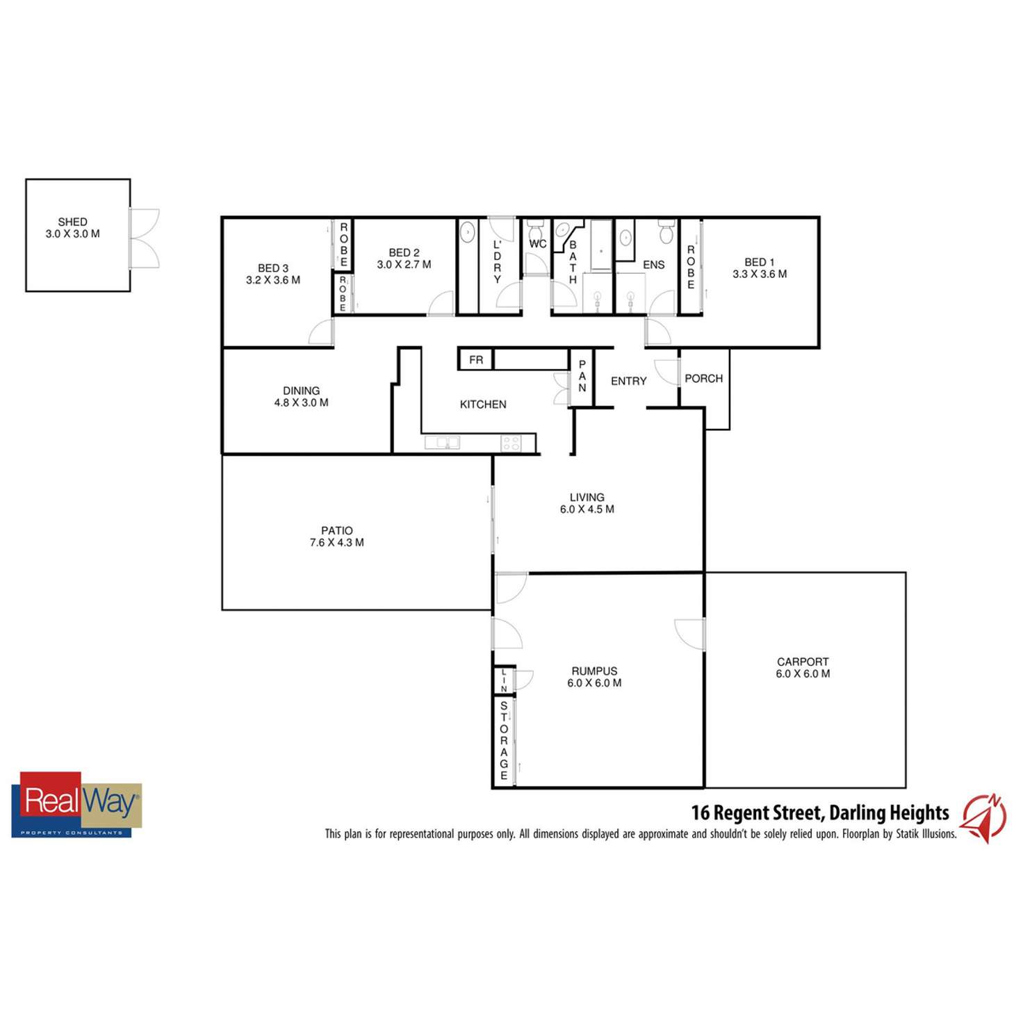 Floorplan of Homely house listing, 16 Regent Street, Darling Heights QLD 4350