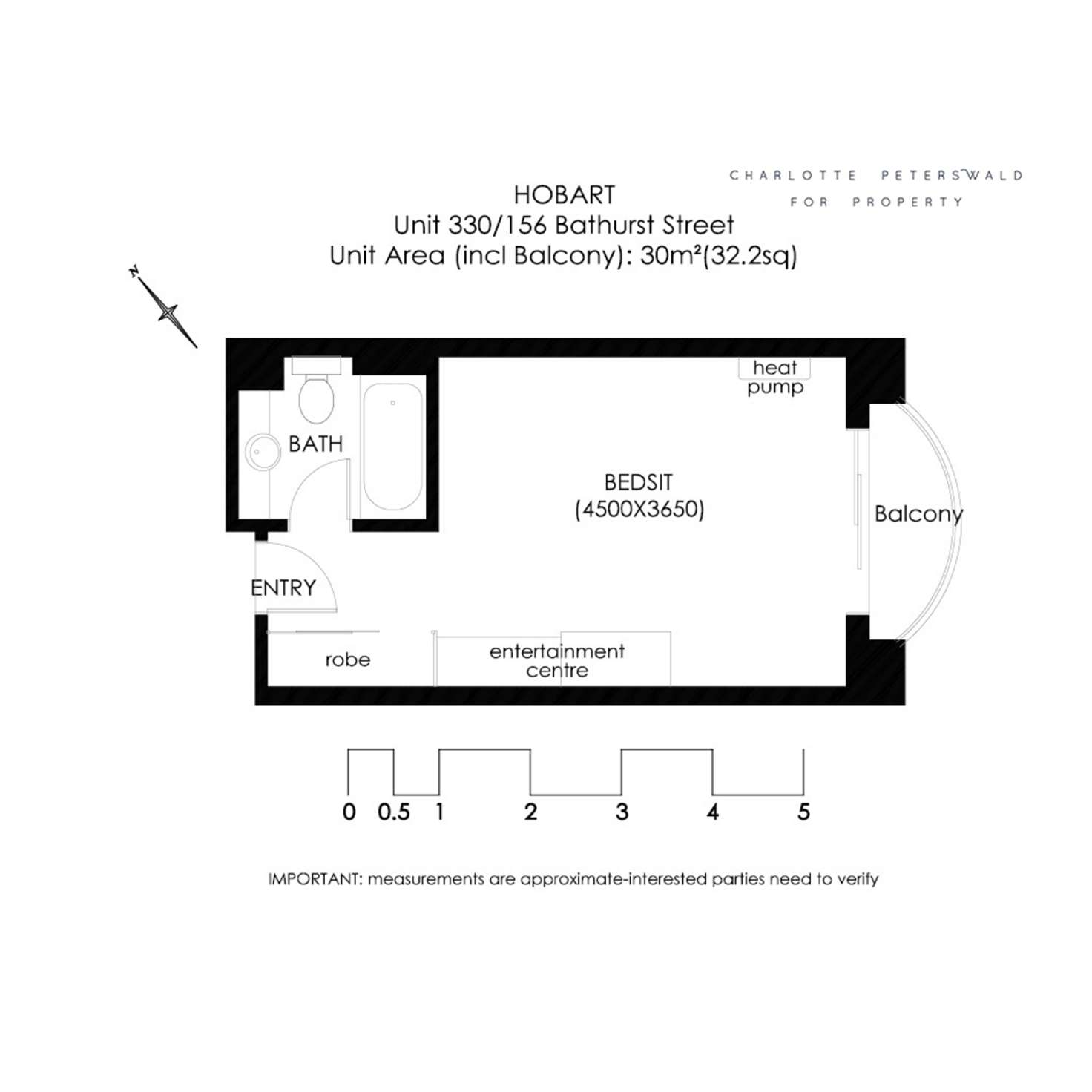 Floorplan of Homely unit listing, 330/156 Bathurst Street, Hobart TAS 7000