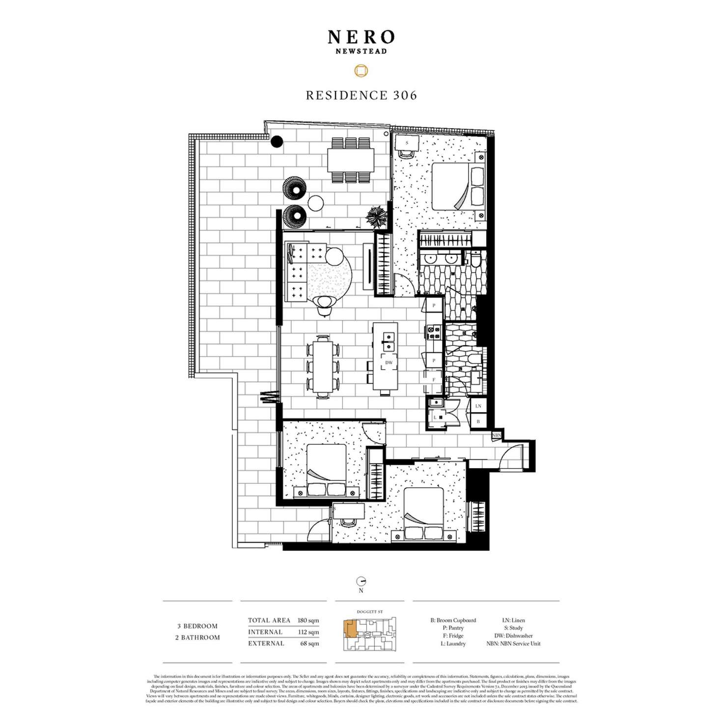Floorplan of Homely unit listing, 306/73 Doggett Street, Newstead QLD 4006