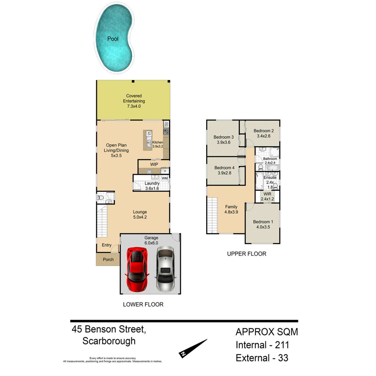 Floorplan of Homely house listing, 45A Benson Street, Scarborough QLD 4020