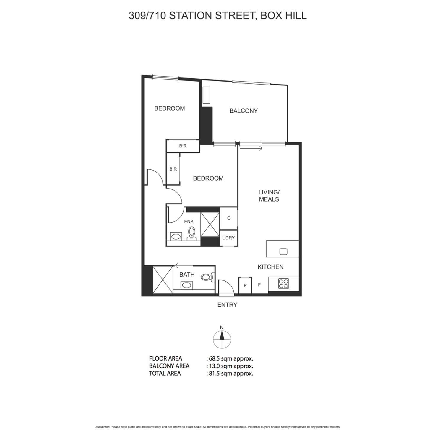 Floorplan of Homely apartment listing, 309/710 Station Street, Box Hill VIC 3128