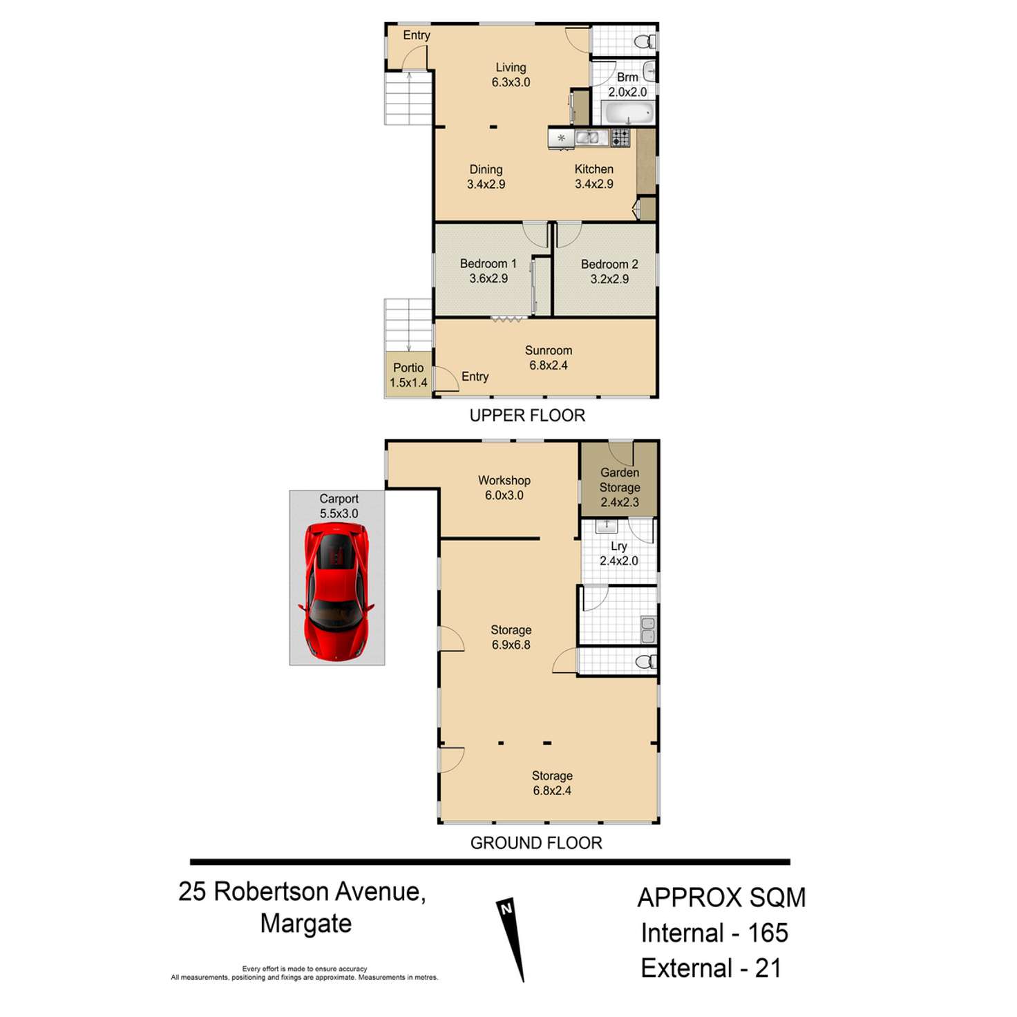 Floorplan of Homely house listing, 25 Robertson Avenue, Margate QLD 4019