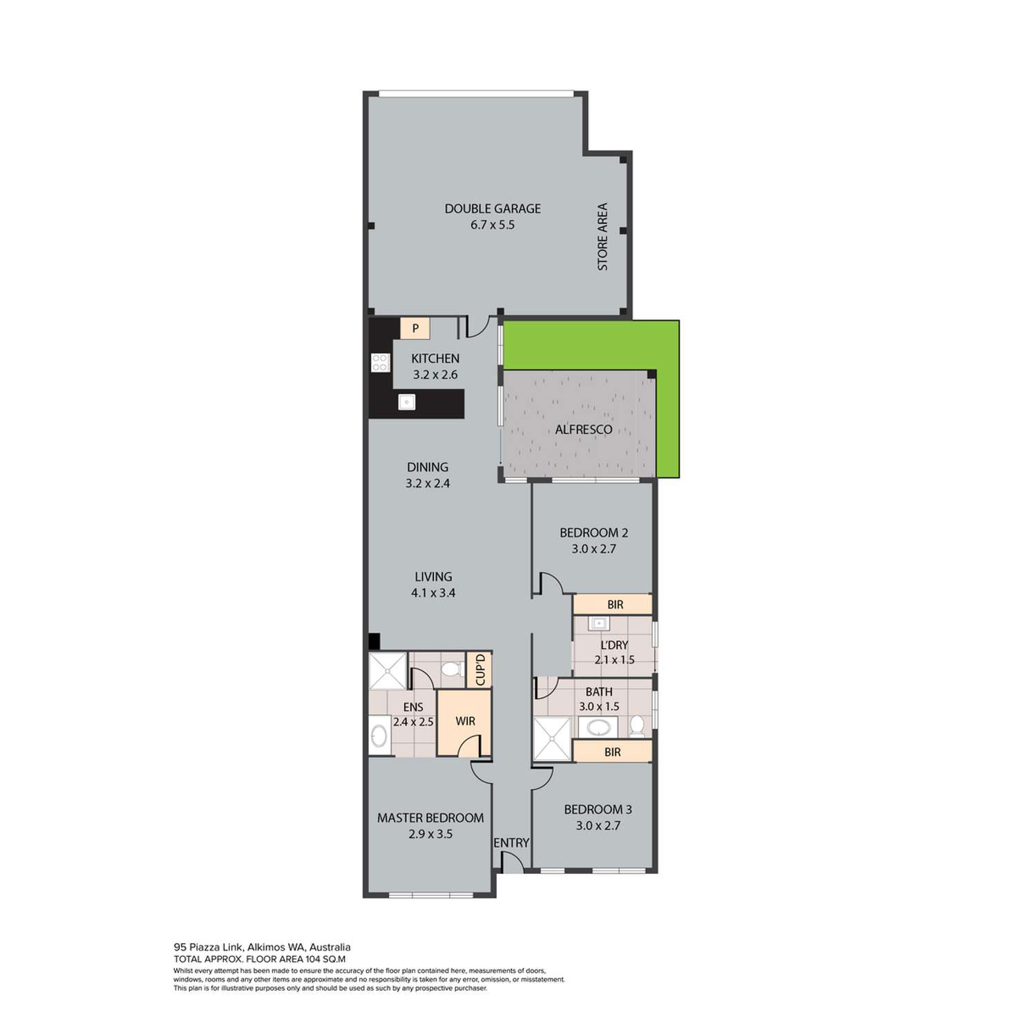 Floorplan of Homely house listing, 95 Piazza Link, Alkimos WA 6038