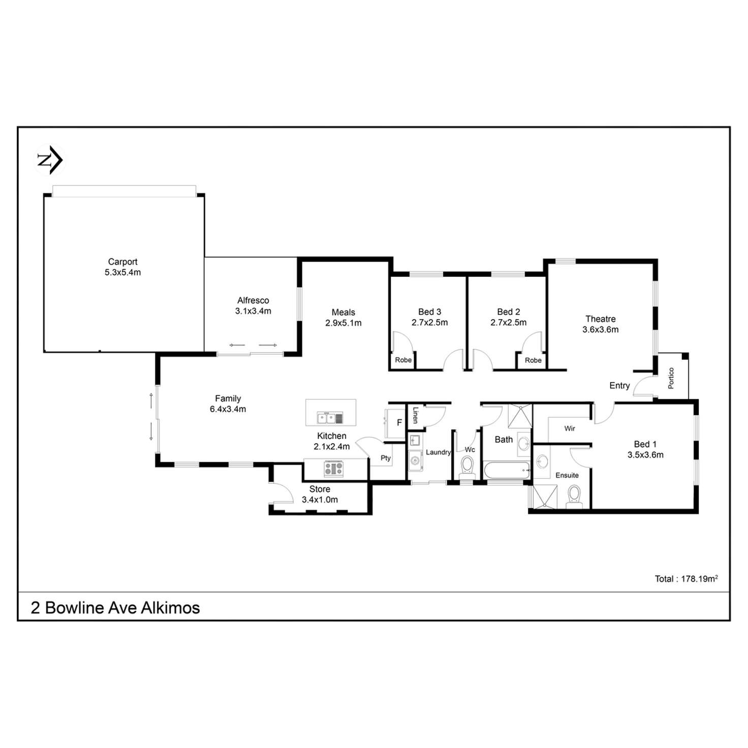 Floorplan of Homely house listing, 2 Bowline Avenue, Alkimos WA 6038
