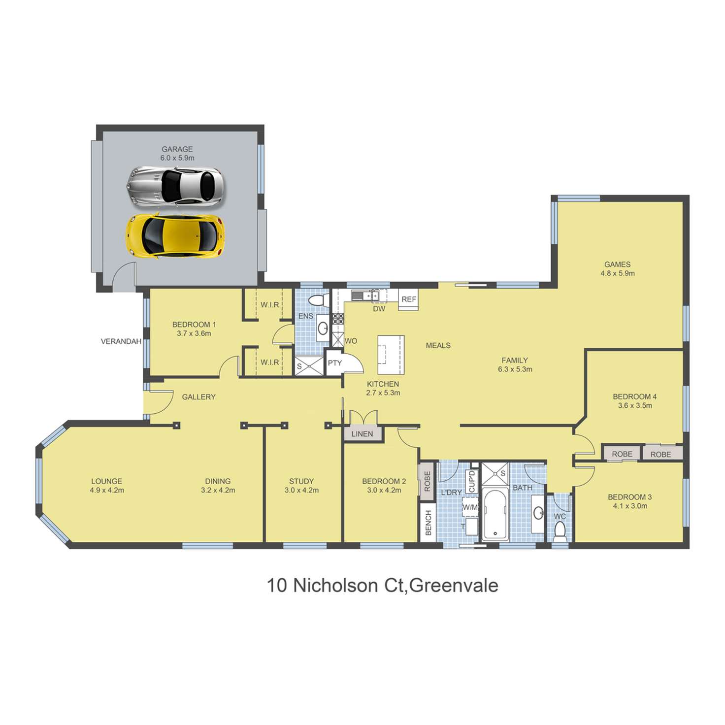 Floorplan of Homely house listing, 10 Nicholson Court, Greenvale VIC 3059