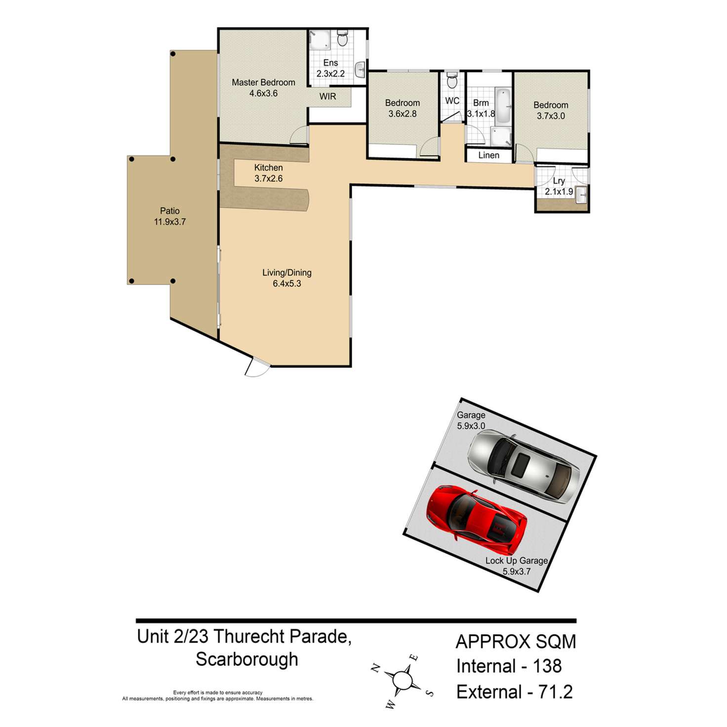 Floorplan of Homely apartment listing, 2/23 Thurecht Parade, Scarborough QLD 4020