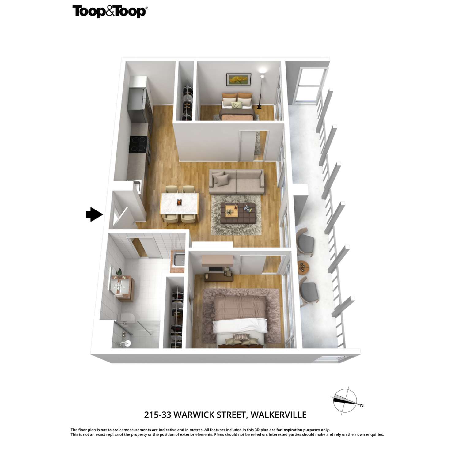 Floorplan of Homely apartment listing, 215/33 Warwick Street, Walkerville SA 5081