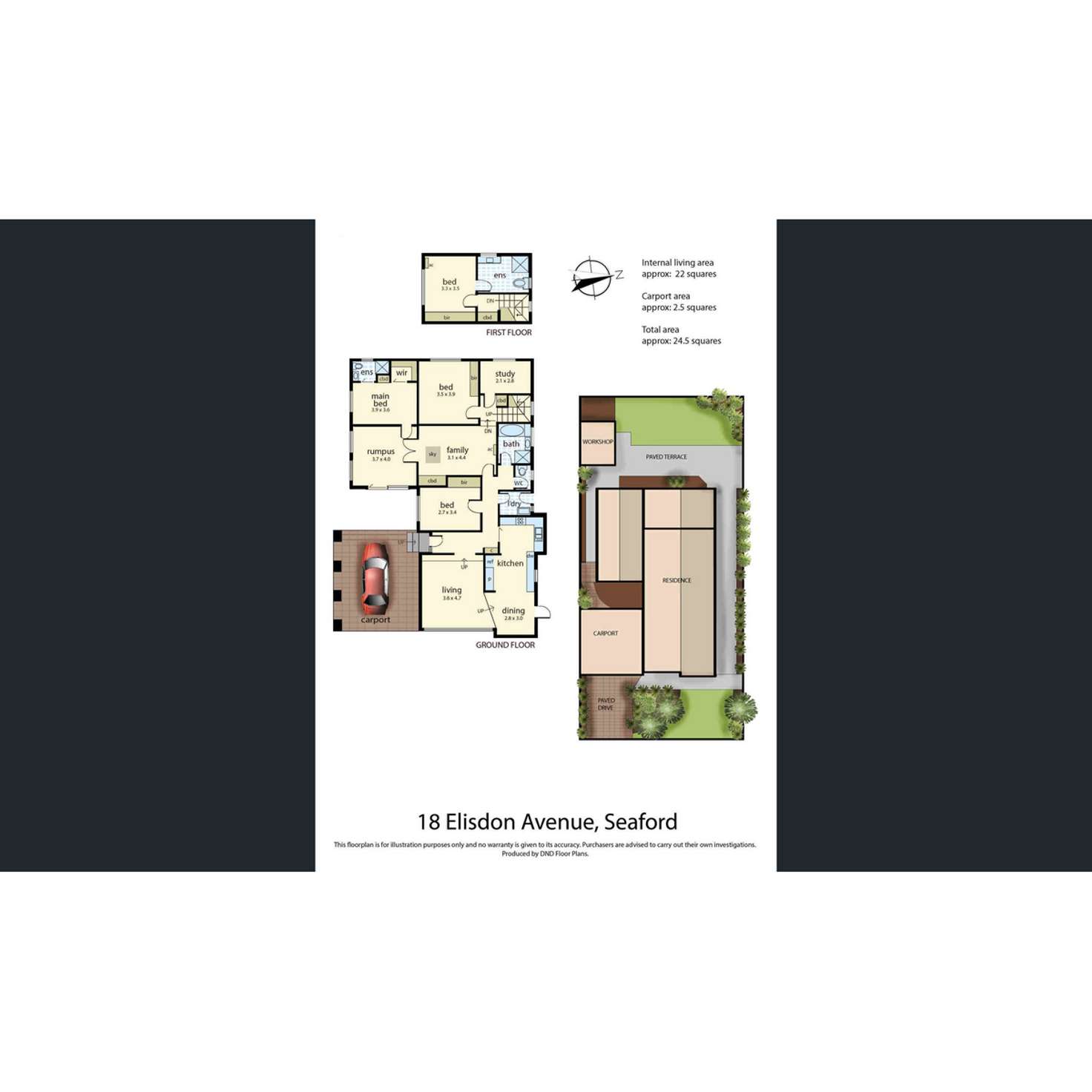 Floorplan of Homely house listing, 18 Elisdon Drive, Seaford VIC 3198